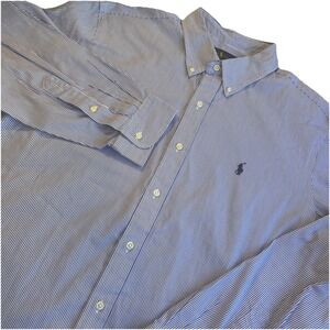 Polo Ralph Lauren Men's Long Sleeve "Classic Fit" Striped Shirt Blue Men's XL